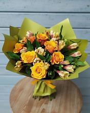 Букет цветов из:  Альстромерии и Розы в Иваньково 