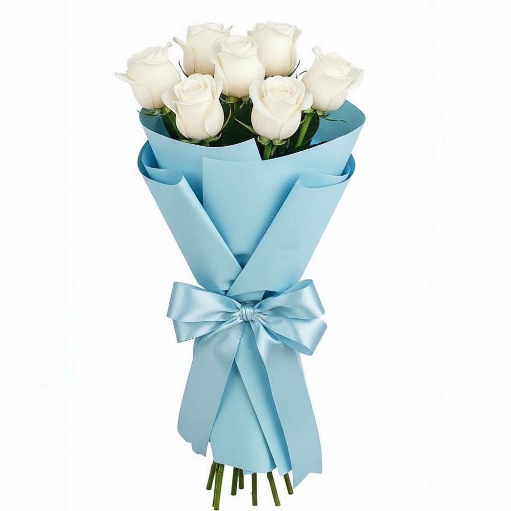 Букет 7 белых роз Проуд в Иваньково 