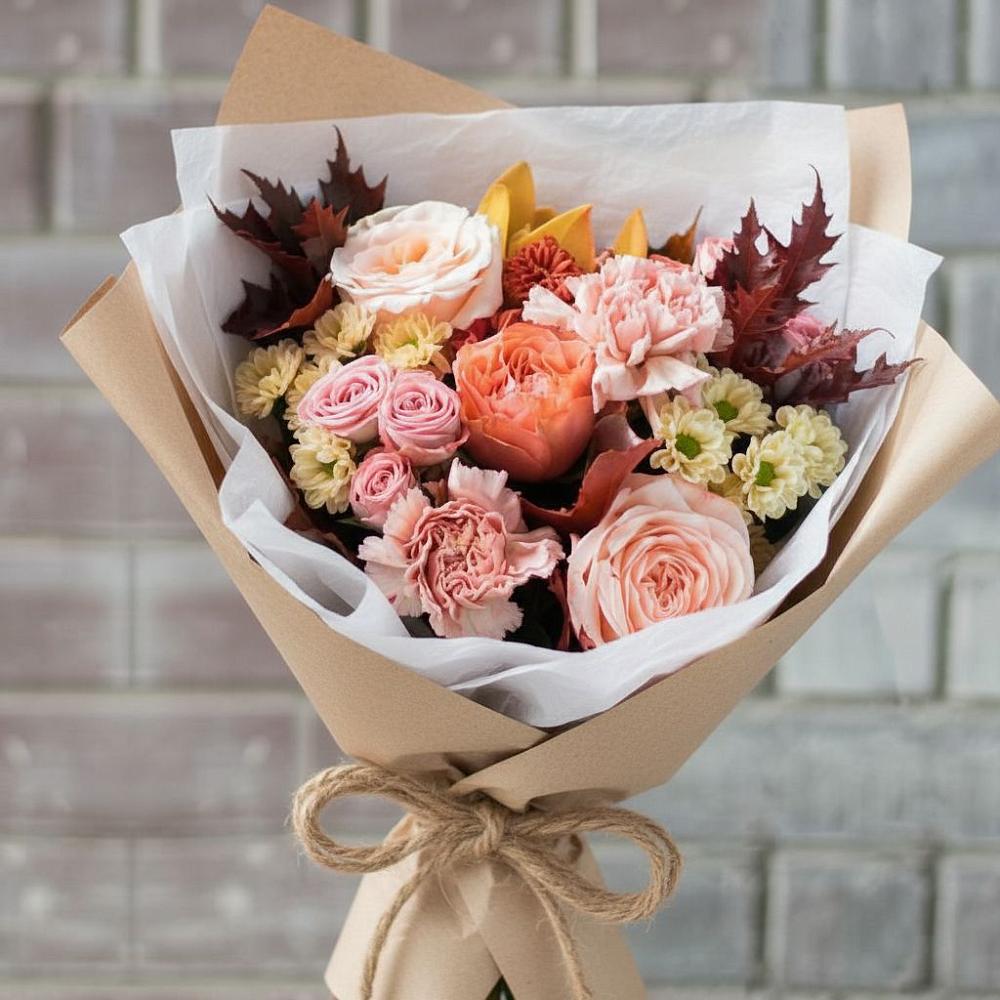 Букет цветов из: Гвоздики, Хризантемы и Розы в Иваньково 