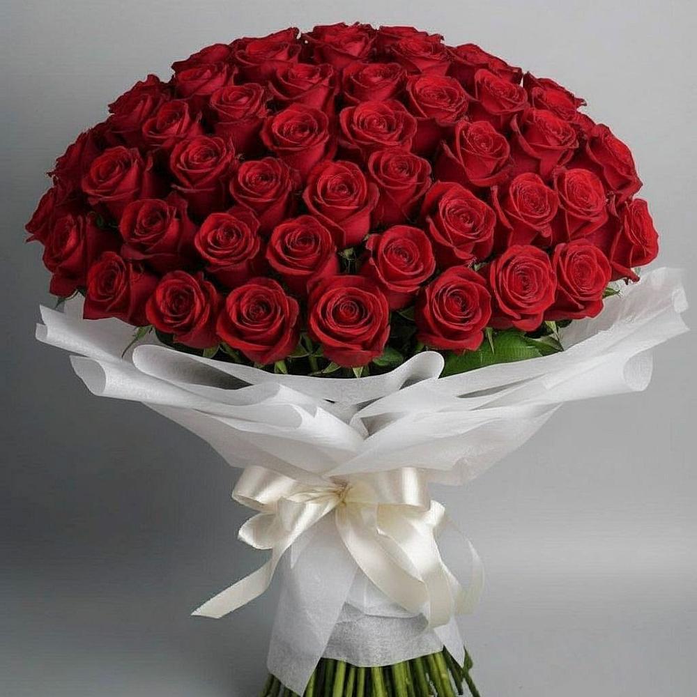 Букет 101 Красная роза Блэк Мэджик в Иваньково 