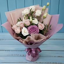 Букет цветов из:  Розы и Лизиантусы в Иваньково 