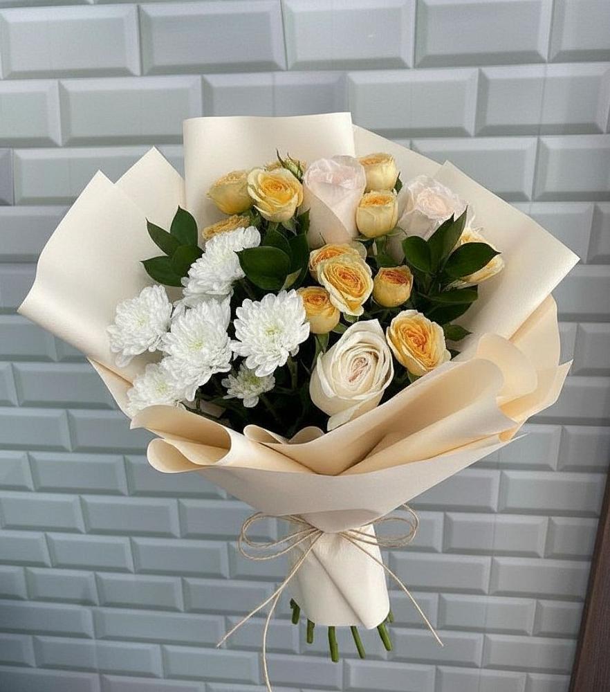 Букет цветов из: Розы и Хризантемы в Иваньково 