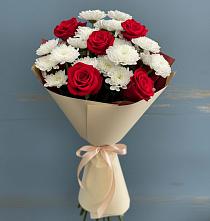Букет цветов из:  Розы и Хризантемы в Иваньково 