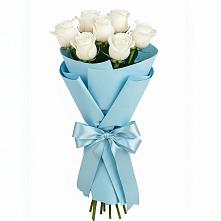 Букет 7 белых роз Проуд в Иваньково 