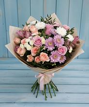 Букет цветов из:  Хризантемы, Розы и Альстромерии в Иваньково 