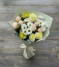 Букет цветов из:  Альстромерии, Розы и Хризантемы в Иваньково 