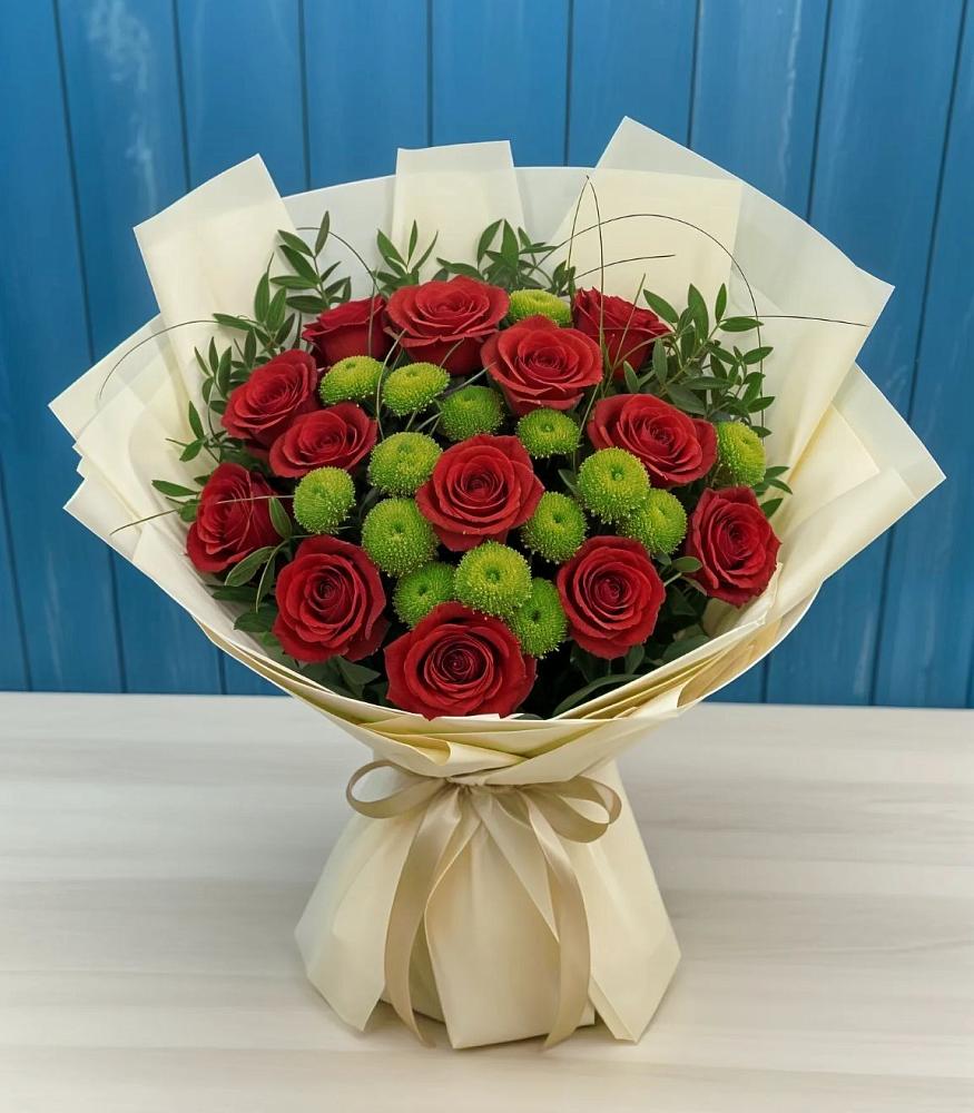 Букет цветов из: Розы и Хризантемы в Иваньково 