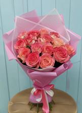 Букет 15 Розовых роз Равель в Иваньково 
